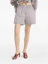Brunello Cucinelli Pyjama-style Shorts With Monili In Gray
