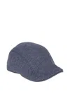 Brunello Cucinelli Striped Newsboy Cap In Blue