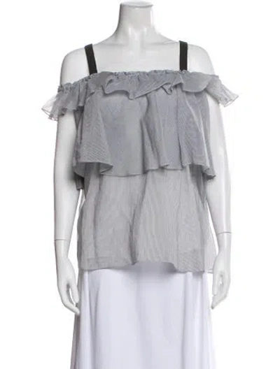 Pre-owned Brunello Cucinelli Striped Off-the-shoulder Top In Multi