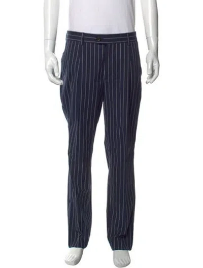 Pre-owned Brunello Cucinelli Striped Pants In Blue