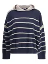 Brunello Cucinelli Hooded Sweater In Blue