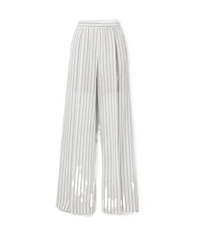 Brunello Cucinelli Striped Pattern Trousers In Multi