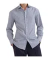 Brunello Cucinelli Striped Cotton Shirt With Button-down Collar In Gray