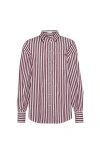 Brunello Cucinelli Logo Striped Long-sleeved Shirt