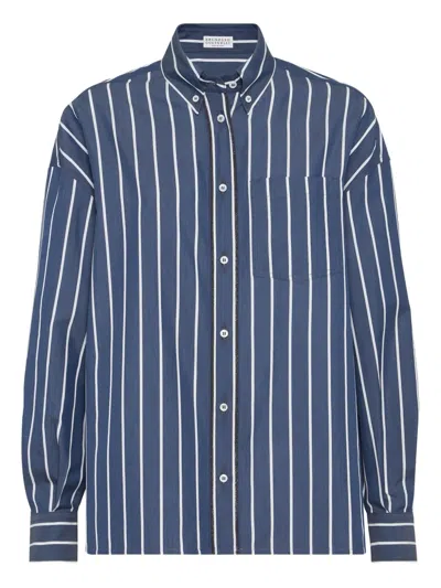 Brunello Cucinelli Striped Poplin Shirt