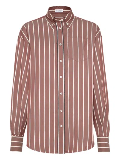 Brunello Cucinelli Striped Poplin Shirt