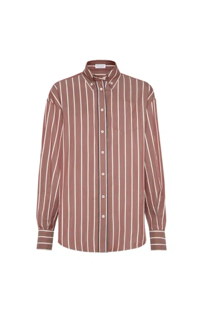Brunello Cucinelli Striped Poplin Shirt
