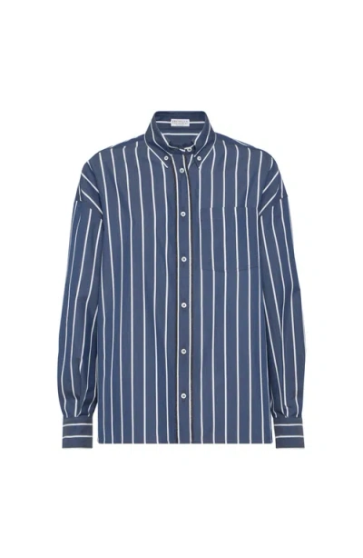 Brunello Cucinelli Striped Poplin Shirt