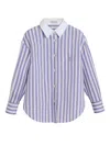 Brunello Cucinelli Striped Poplin Shirt In Blue
