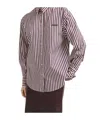 Brunello Cucinelli Bead-embellished Striped Cotton-sateen Shirt In Multi