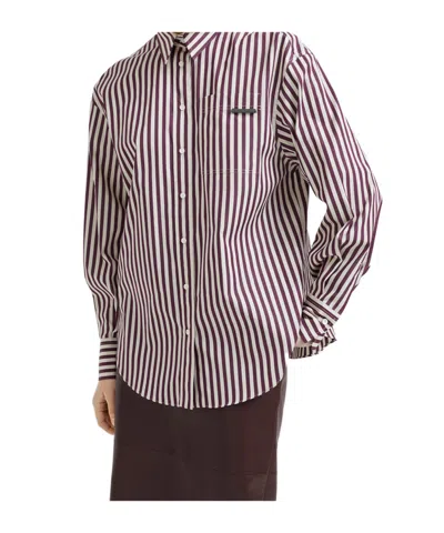 Brunello Cucinelli Bead-embellished Striped Cotton-sateen Shirt In Multi