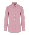 Brunello Cucinelli Striped Poplin Shirt In Pink