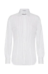 Brunello Cucinelli Striped Button-up Shirt In White
