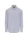 Brunello Cucinelli Striped Cotton Shirt With Button-down Collar