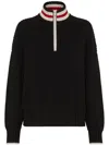 Brunello Cucinelli Cashmere Feather Yarn English Rib Turtleneck Sweater With Shiny Half Zip In Black