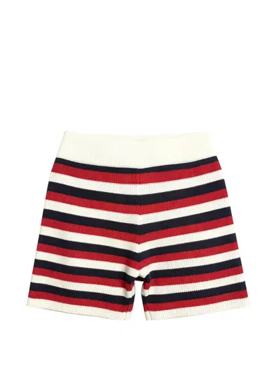 Brunello Cucinelli Striped Ribbed Shorts In Multi