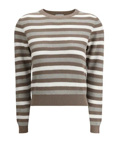 BRUNELLO CUCINELLI STRIPED RIBBED SWEATER