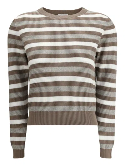 BRUNELLO CUCINELLI STRIPED RIBBED SWEATER
