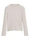 Brunello Cucinelli Striped Ribbed Sweater In Neutral