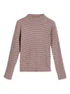 Brunello Cucinelli Striped Ribbed Sweater In Red