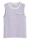 Brunello Cucinelli Striped Ribbed Tank Top In Violett