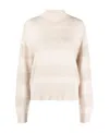 Brunello Cucinelli Long Sleeve Turtle Neck Sweater In White