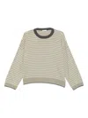 Brunello Cucinelli Striped Crew-neck Sweater In Gray
