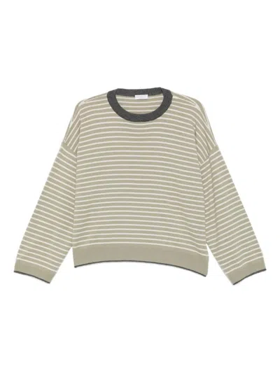 BRUNELLO CUCINELLI BRUNELLO CUCINELLI STRIPED ROUND-NECK SWEATER