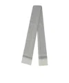 Brunello Cucinelli Cotton Scarf Fringed Edges Striped Pattern In Gray