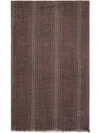 Brunello Cucinelli Linen And Silk Scarf In 褐色
