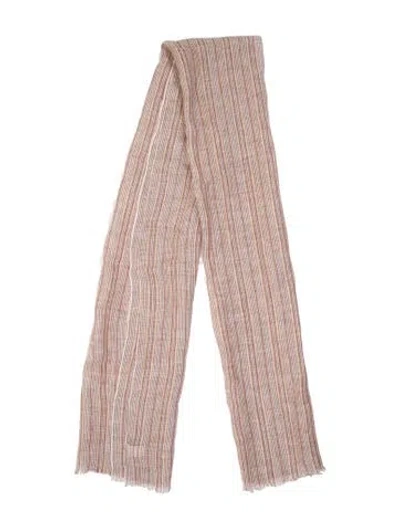 Pre-owned Brunello Cucinelli Striped Scarf In Neutral