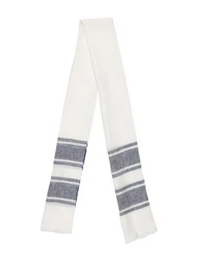 Pre-owned Brunello Cucinelli Striped Scarf In Neutral