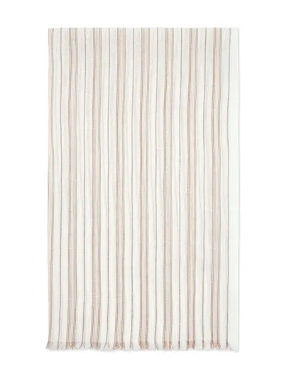 Brunello Cucinelli Striped Scarf In Beige