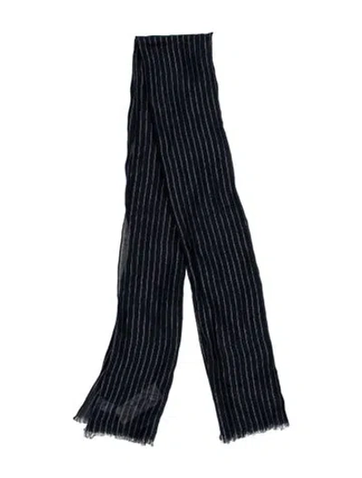 Pre-owned Brunello Cucinelli Striped Scarf W/ Tags In Blue