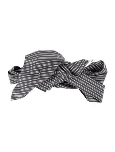 Pre-owned Brunello Cucinelli Striped Scarf W/ Tags In Gray