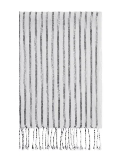 Brunello Cucinelli Striped Scarf In White