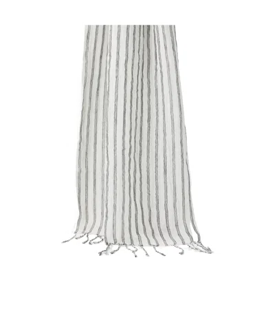 Brunello Cucinelli Striped Scarf In White