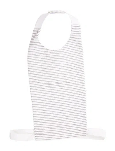 Pre-owned Brunello Cucinelli Striped Scoop Neck Sports Bra In White