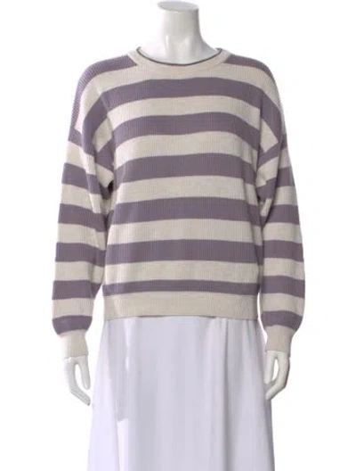 Pre-owned Brunello Cucinelli Striped Scoop Neck Sweater In Multi