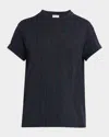 Brunello Cucinelli Striped Sequin Cotton Jersey Short-sleeve T-shirt