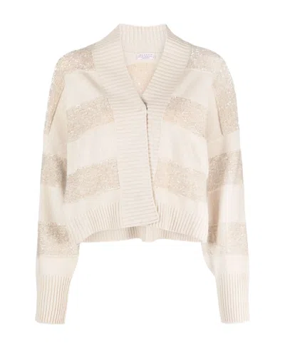 BRUNELLO CUCINELLI BRUNELLO CUCINELLI SEQUIN-DETAILED KNITTED CARDIGAN