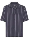 Brunello Cucinelli Gestreiftes Hemd In Blau