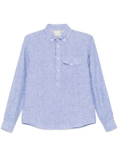 Brunello Cucinelli Striped Shirt In 蓝色