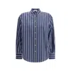 Brunello Cucinelli Striped Button-fastening Shirt In Blue