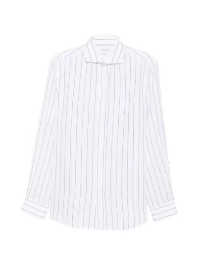 Brunello Cucinelli Striped Shirt In White