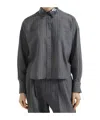 Brunello Cucinelli Shirt With Swing Drops Collar In Gray
