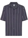 Brunello Cucinelli Gestreiftes Hemd In Blue