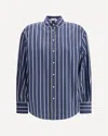 Brunello Cucinelli Striped Button-fastening Shirt In Blue