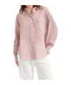 Brunello Cucinelli Bordeaux Stripe Linen-cotton Blend Shirt In Bordeaux