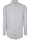 Brunello Cucinelli Striped Shirt With Button-down Collar In Neutral
